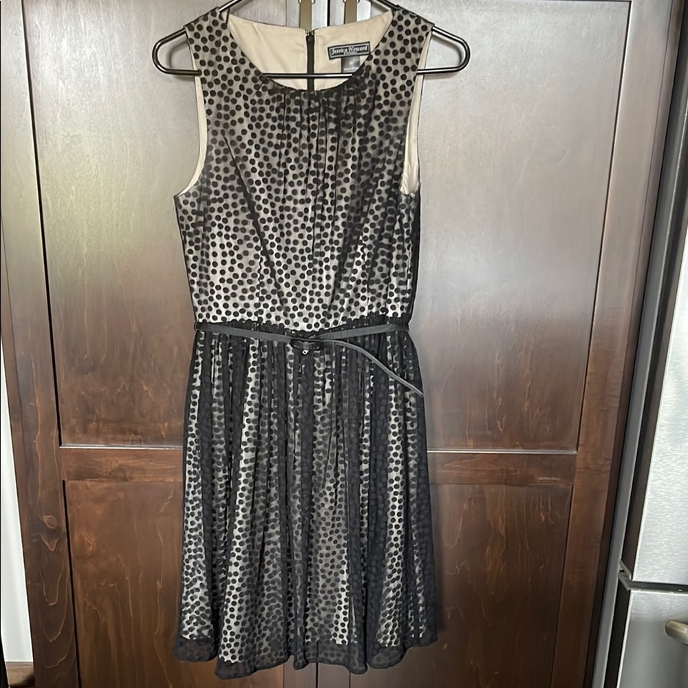 Sleeveless Black Polka Dot Dress size 10. EUC